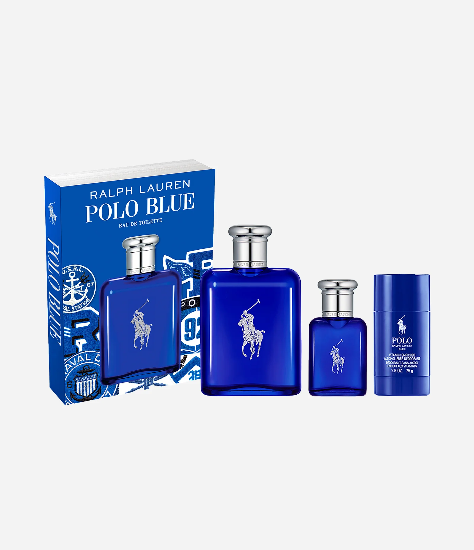 Coffret Perfume Polo Blue Eau de Toilette 125ml + Polo Blue Eau de Toilette 40ml + Desodorante  KIT 1