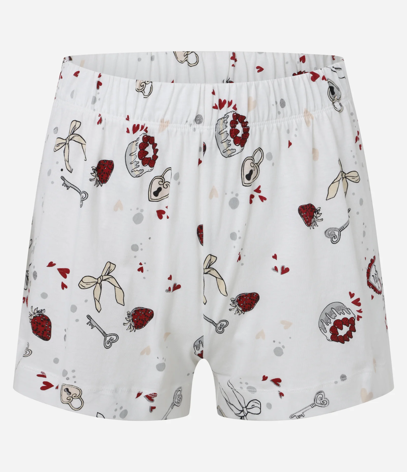 Pijama Short Doll Americano em Algodão com Estampa de ícones Girlies Branco 6