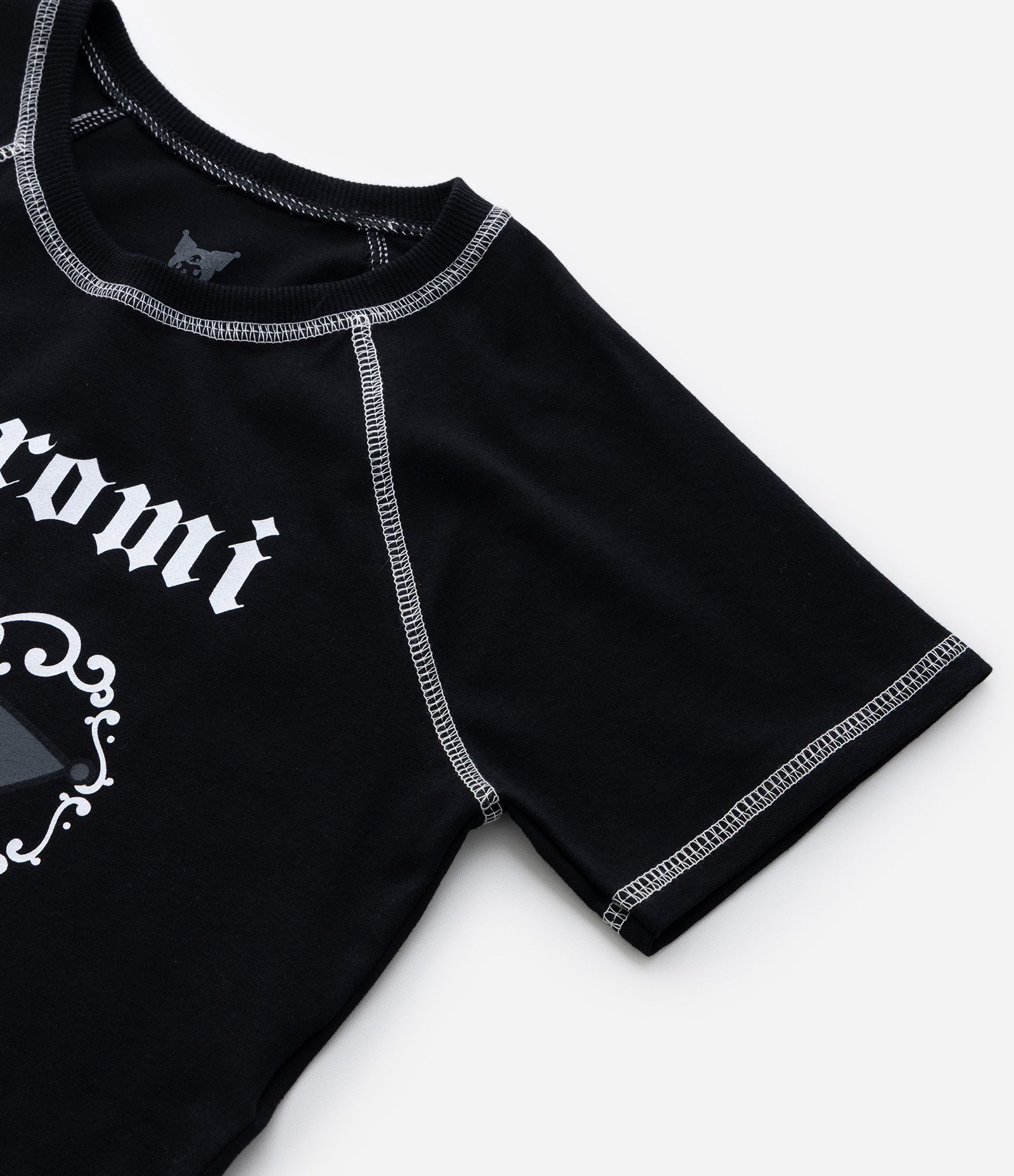 Camiseta Curta Infantil com Estampa Kuromi - Tam 5 a 14 Anos Preto 3