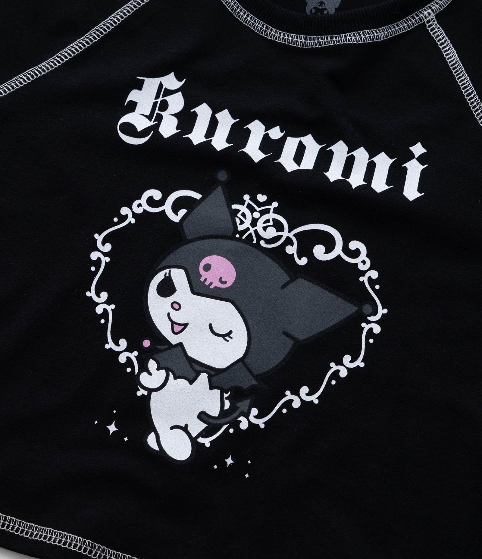 Camiseta Curta Infantil com Estampa Kuromi - Tam 5 a 14 Anos Preto 4