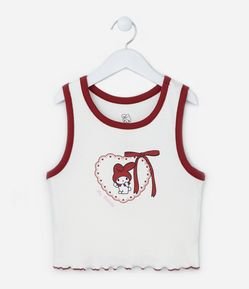 Regata Curta Infantil com Estampa My Melody - Tam 5 a 14 Anos