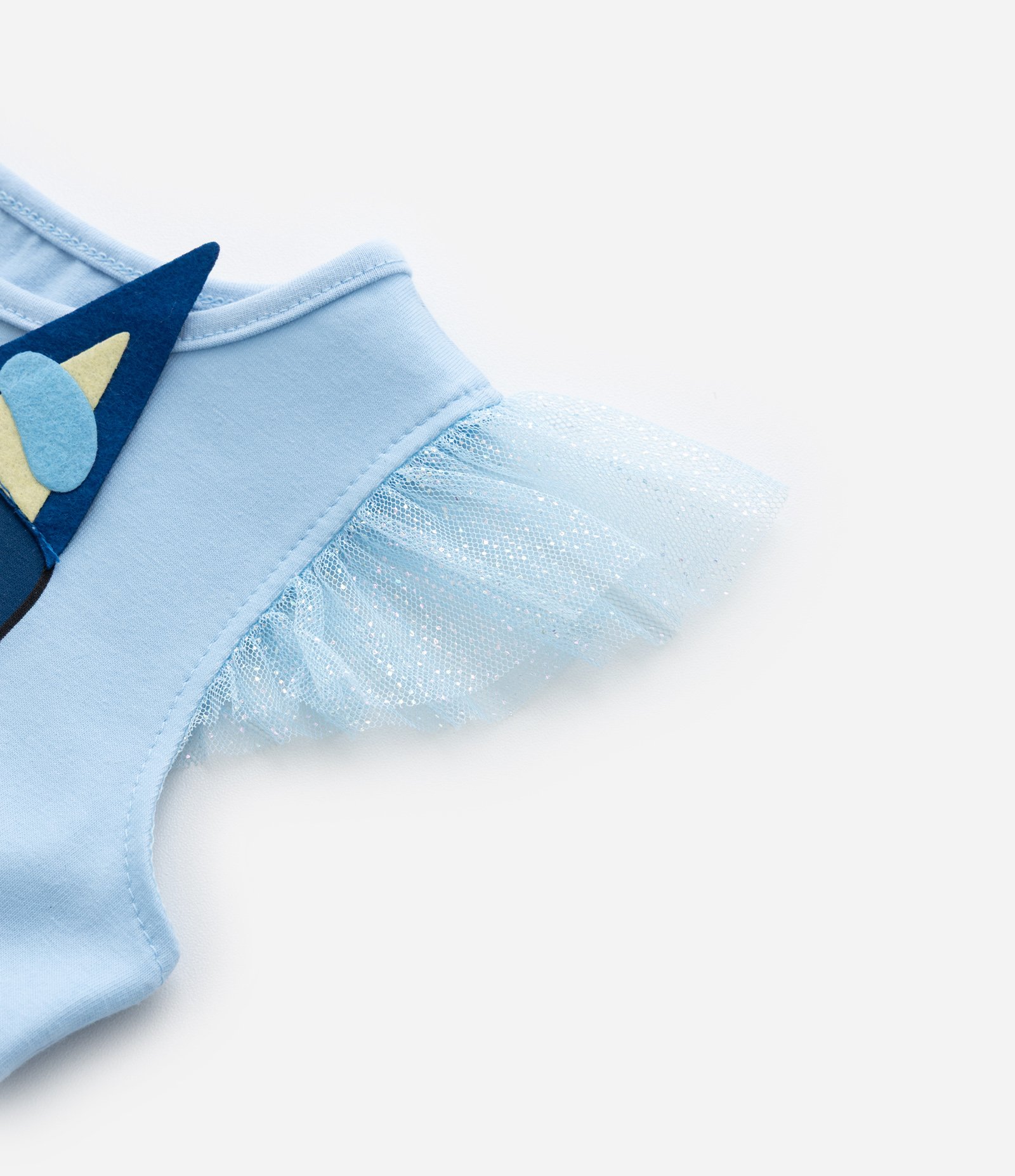 Vestido Infantil em Tule com Estampa Bluey - Tam 1 a 5 Anos Azul 6