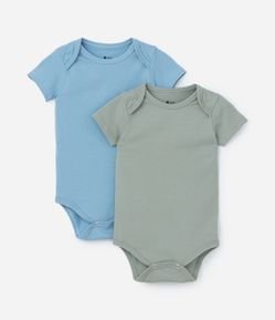 Kit 02 Bodies Infantis em Algodão Básicos - Tam 0 a 18 meses