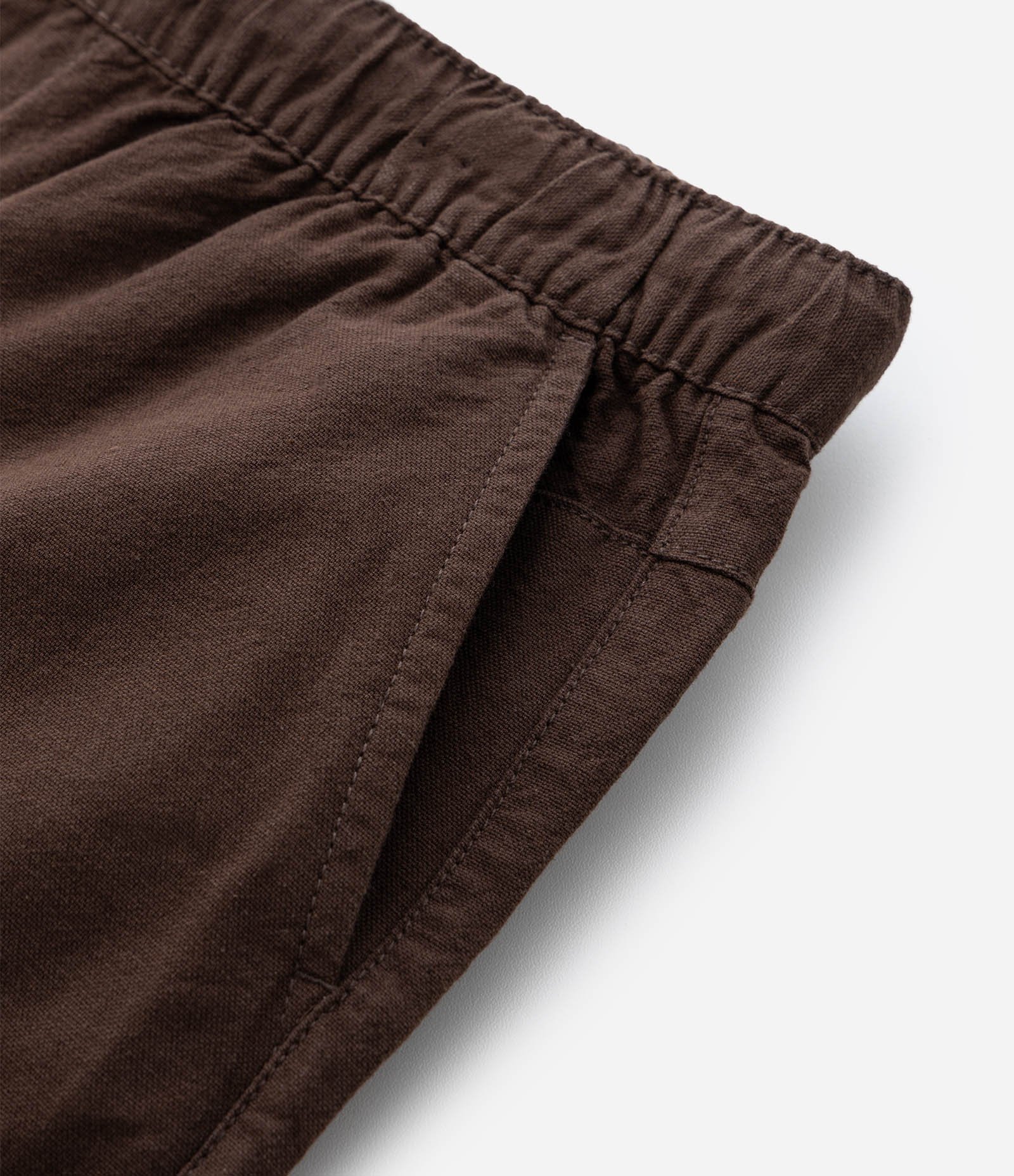 Bermuda Infantil em Algodão e Linho com Cós Elástico - Tam 5 a 14 anos Marrom 4