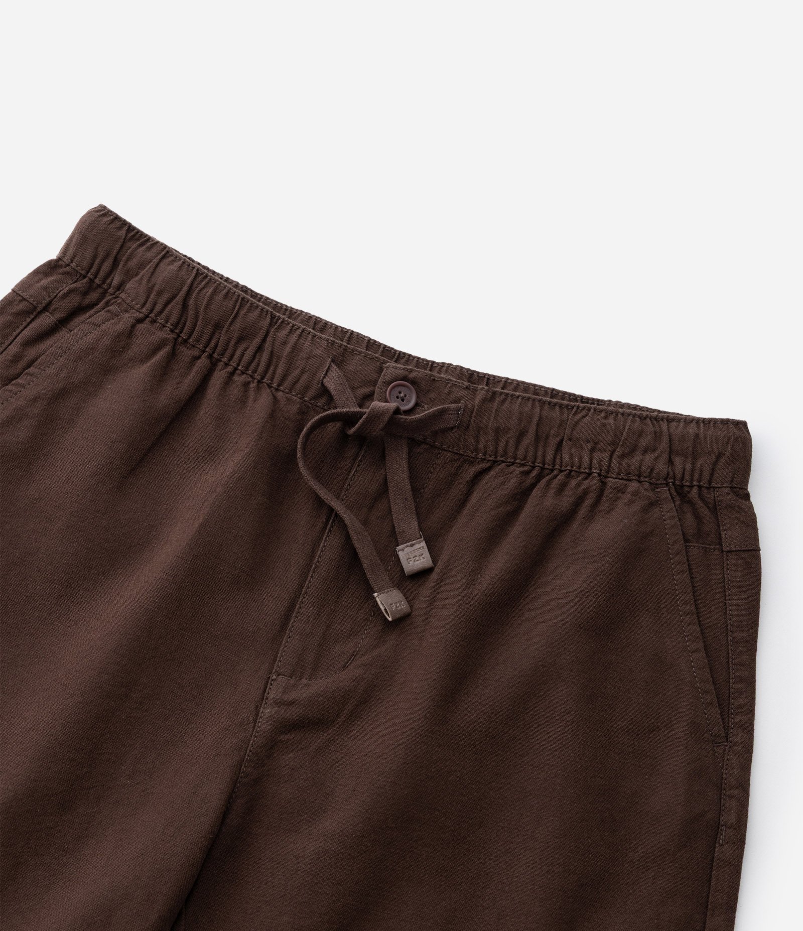 Bermuda Infantil em Algodão e Linho com Cós Elástico - Tam 5 a 14 anos Marrom 6