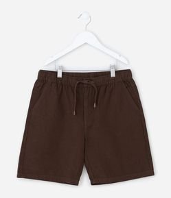 Bermuda Infantil em Algodão e Linho com Cós Elástico - Tam 5 a 14 anos