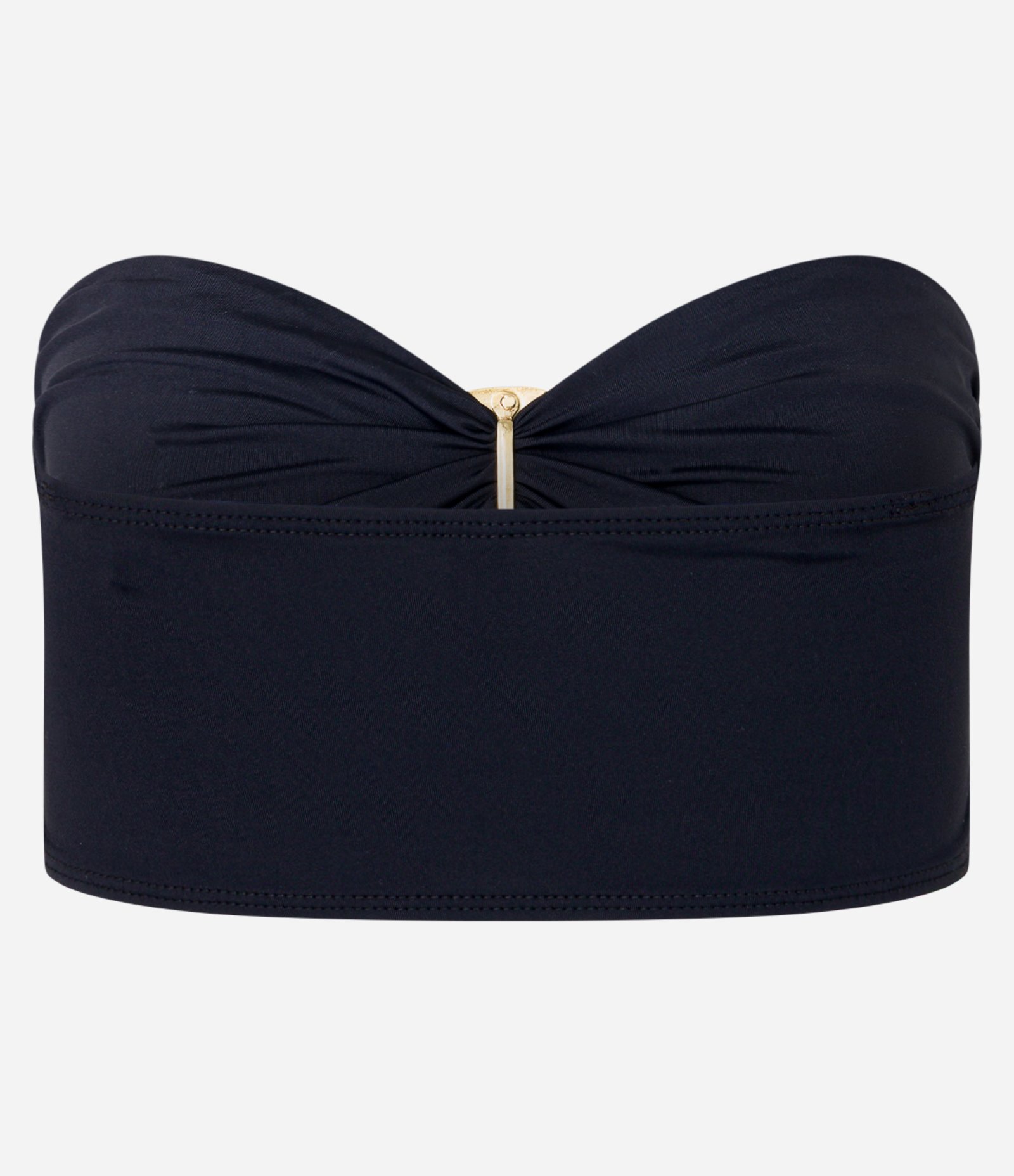 Blusa Cropped com Aviamento no Decote Tomara que Caia Preto 5