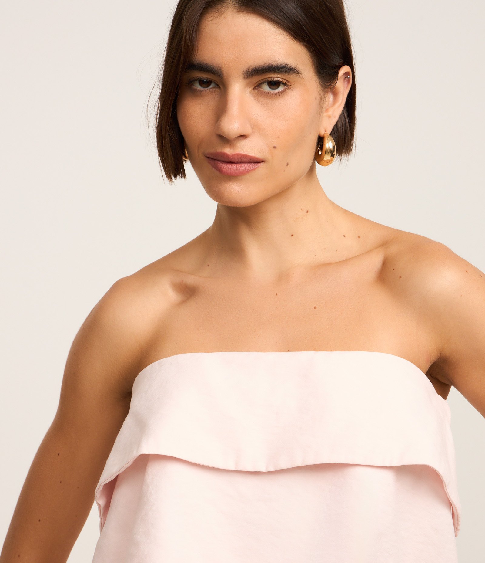 Blusa Balonê Alfaiatada com Amarração em Laço nas Costas Rosa 5