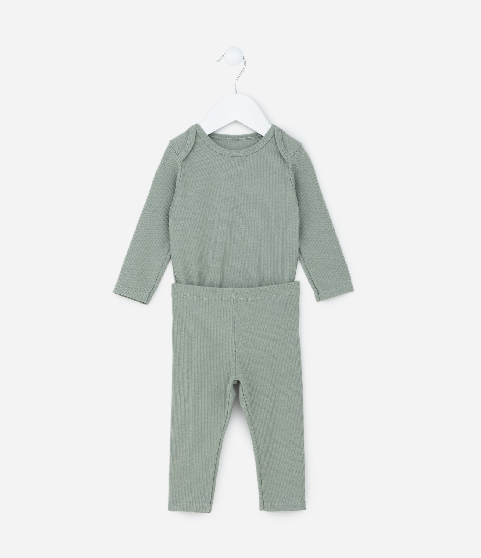 Conjunto Infantil em Ribana Básico - Tam 0 a 18 meses Verde 1