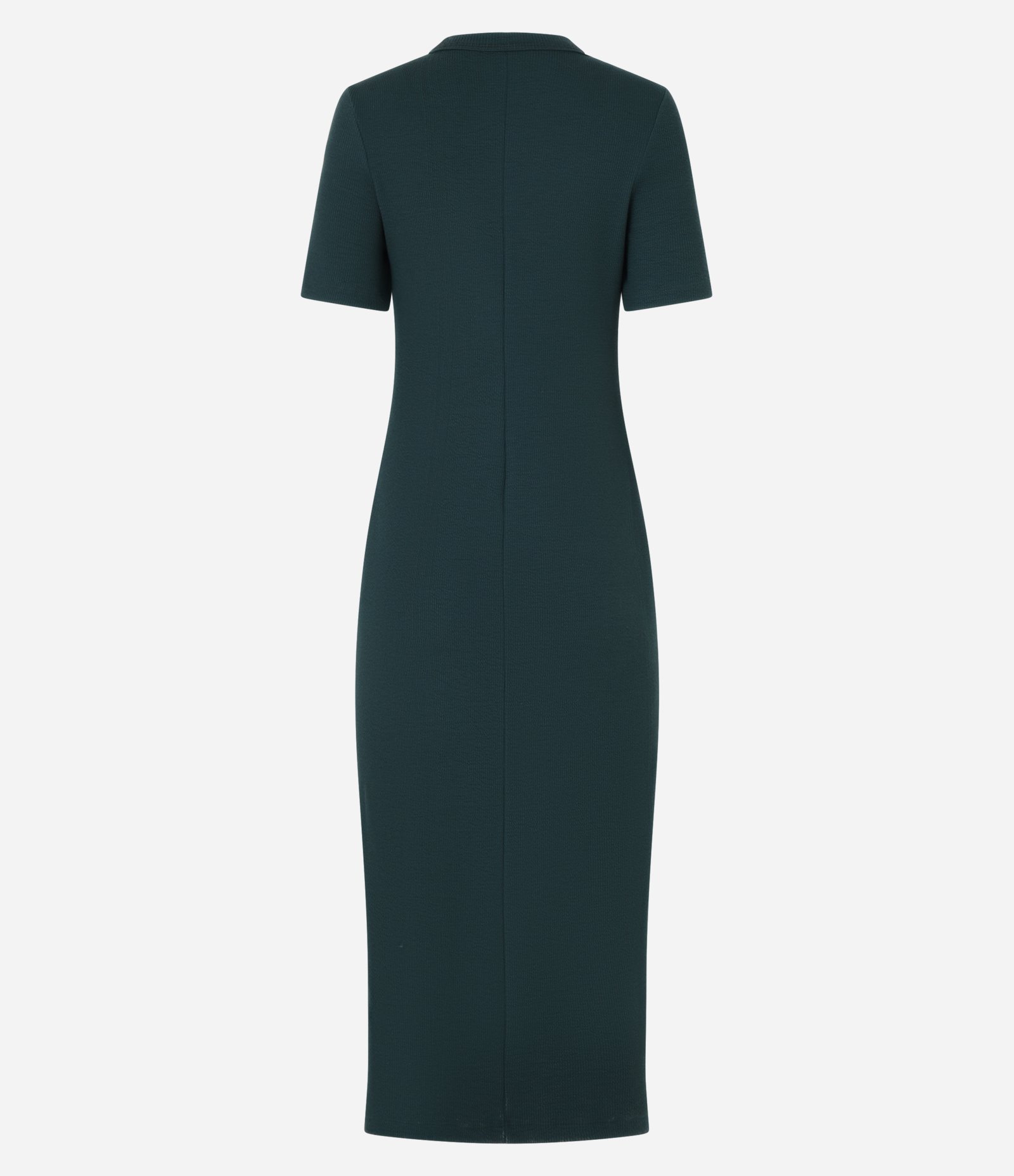 Vestido Midi Canelado em Ponto Roma com Mangas Curtas Verde 3
