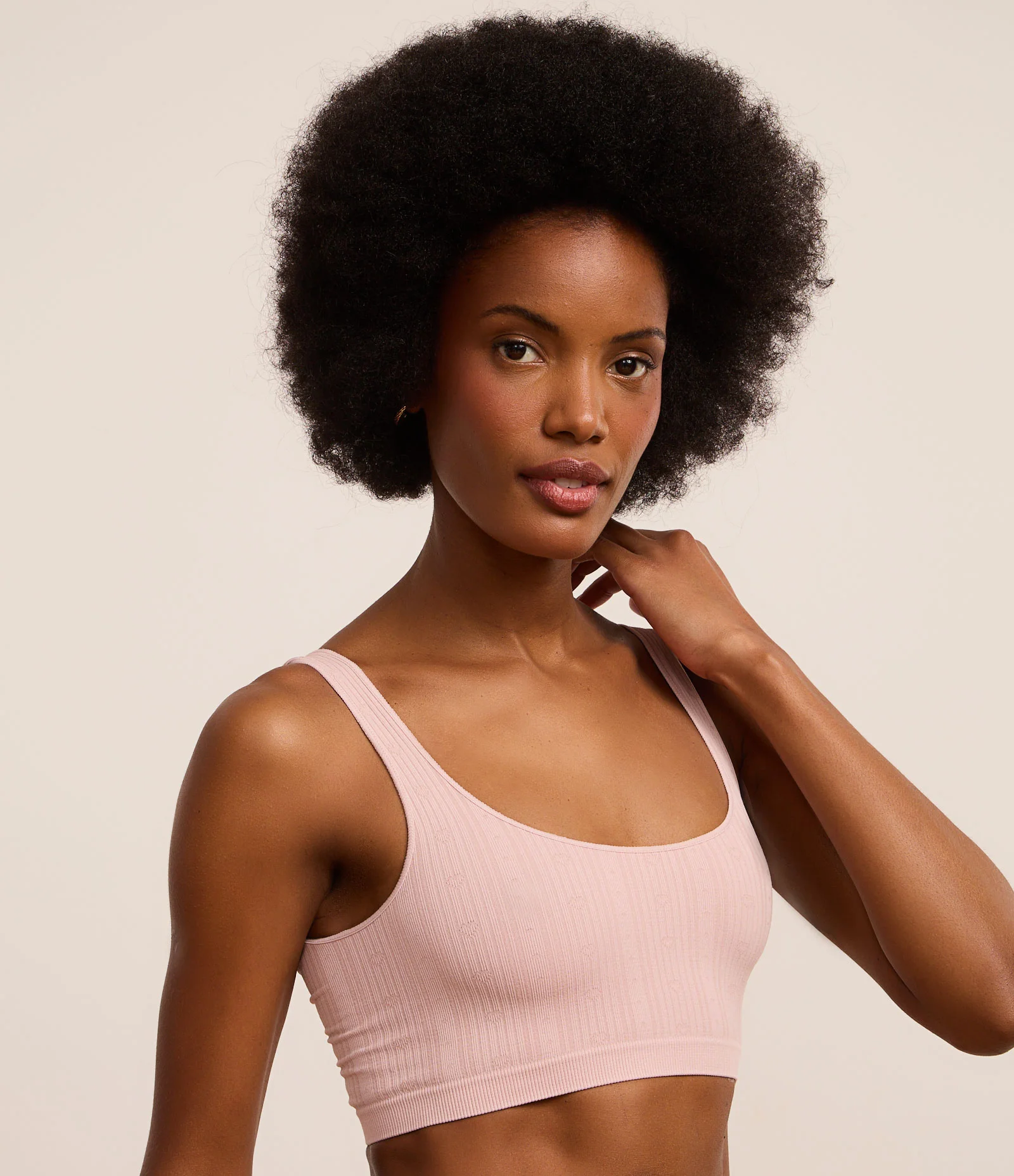 Sutiã Top Seamless Texturizado Rosa 2