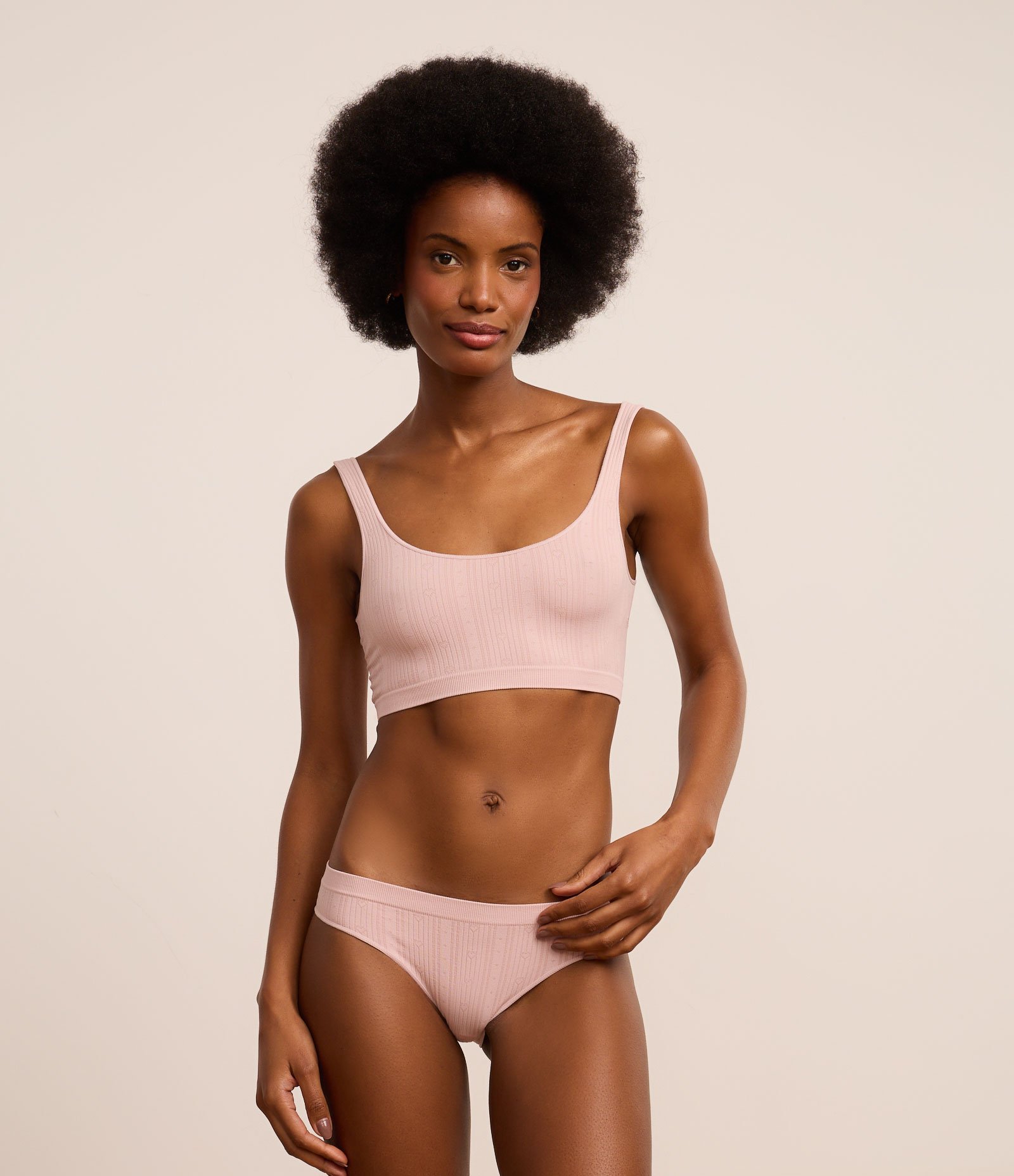 Sutiã Top Seamless Texturizado Rosa 3