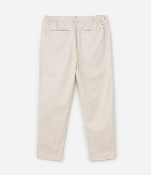Calça Masculina em Sarja Com Pregas e Cós com Passantes