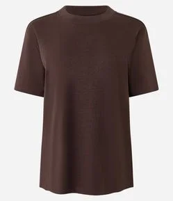 Blusa em Algodão Peruano Interlock com Gola Redonda
