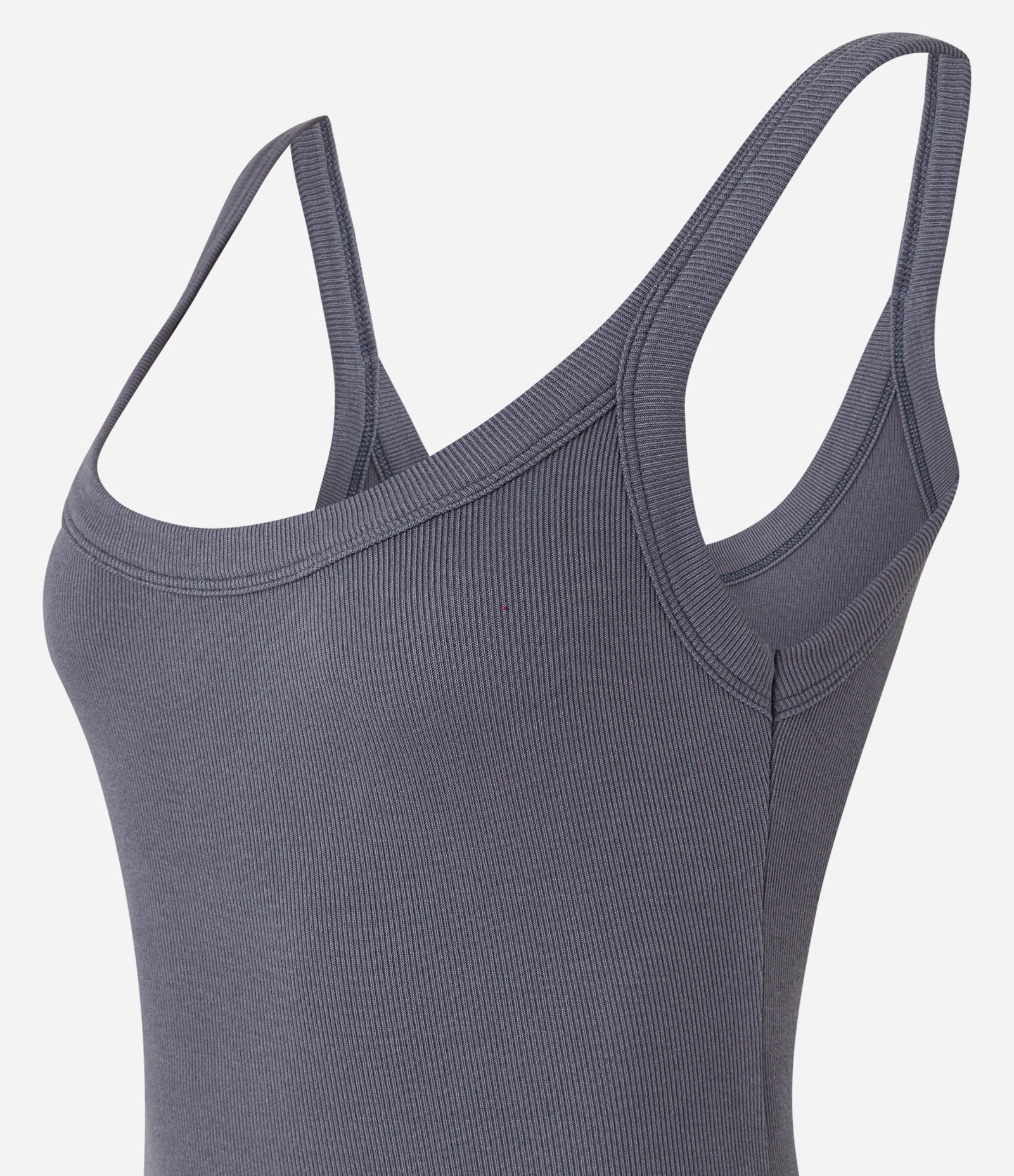 Body Básico em Ribana com Decote U Cinza 9