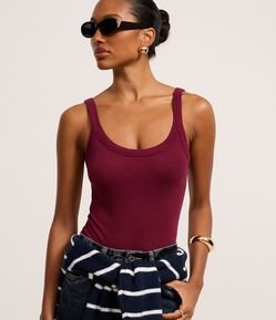 Body Básico em Ribana com Decote U