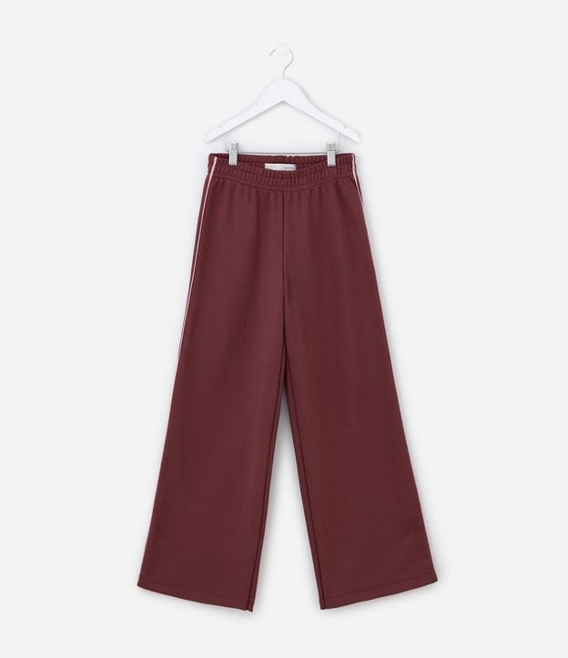 Calça Wide Leg Infantil com Viés Contrastante - Tam 5 a 14 Anos