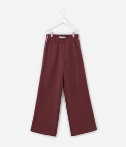 Calça Wide Leg Infantil com Viés Contrastante - Tam 5 a 14 Anos