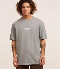 Camiseta Relaxed em Algodão com Estampa Lettering