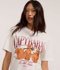 Camiseta T-shirt em Algodão com Estampa Capybaras