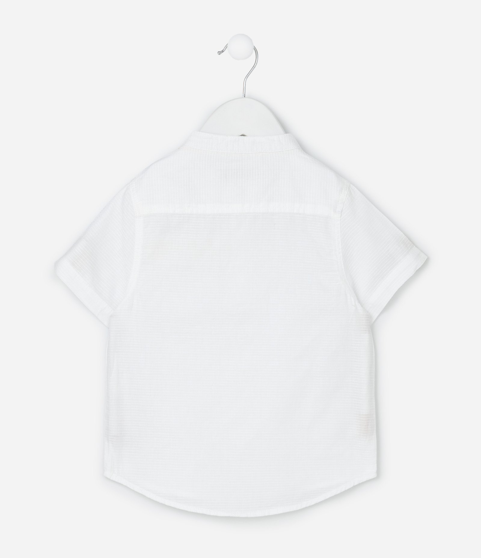 Camisa Infantil Bata com Detalhes Contrastantes e Texturizada - Tam 1 a 6 Anos Branco 2