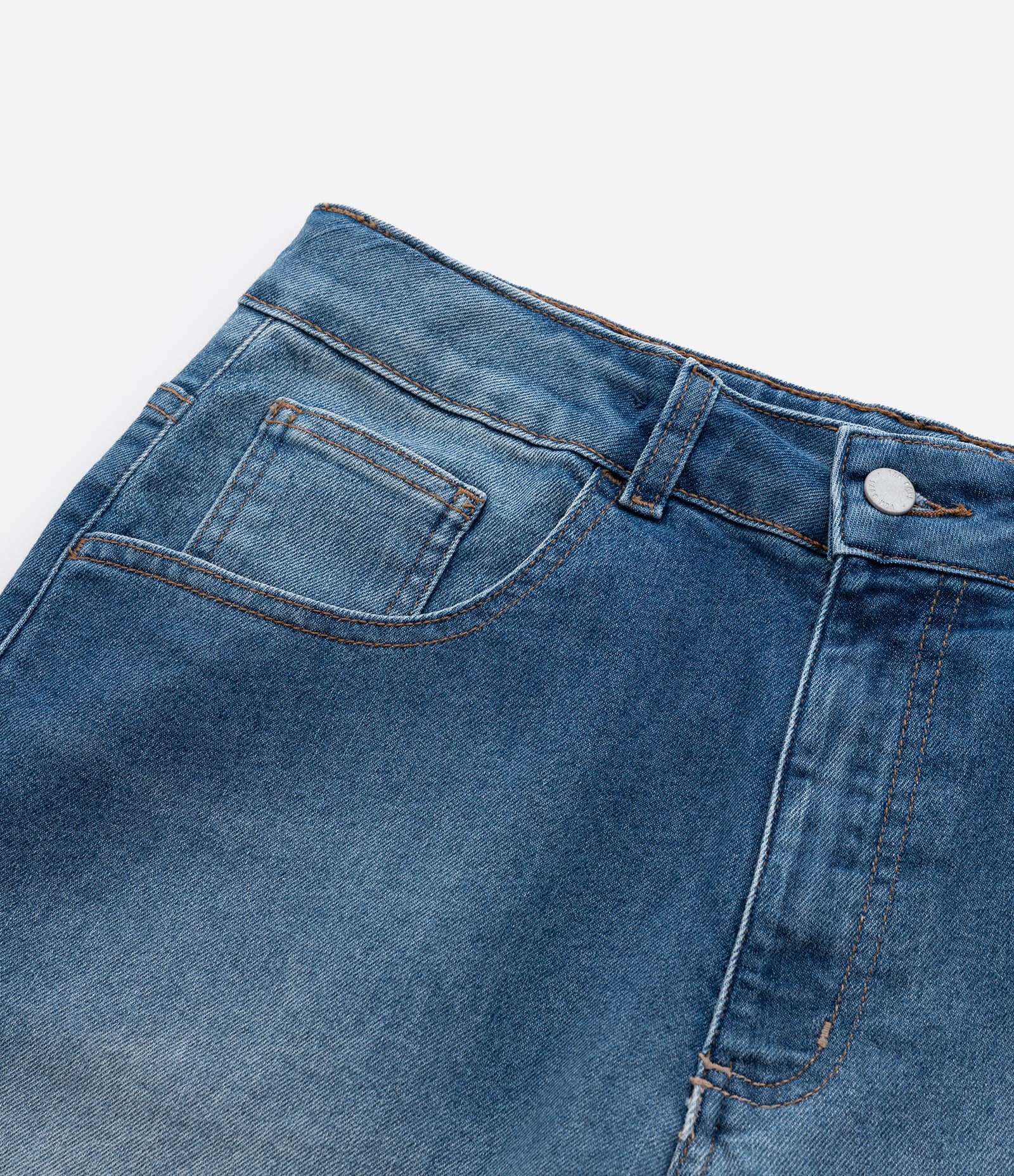 Bermuda Baggy Infantil em Jeans Dirty - Tam 5 a 14 anos Azul Médio 4