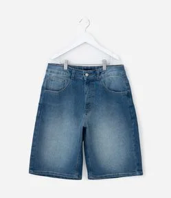 Bermuda Baggy Infantil em Jeans Dirty - Tam 5 a 14 anos