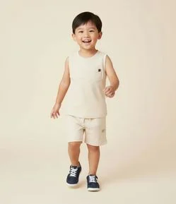 Regata Infantil em Malha Flamê com Bolsinho - Tam 1 a 5 Anos