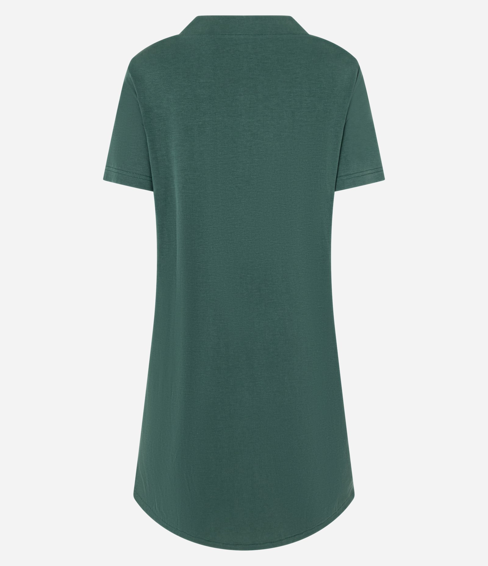 Vestido T-shirt Curto em Viscose com Bolsos Laterais Verde Escuro 6