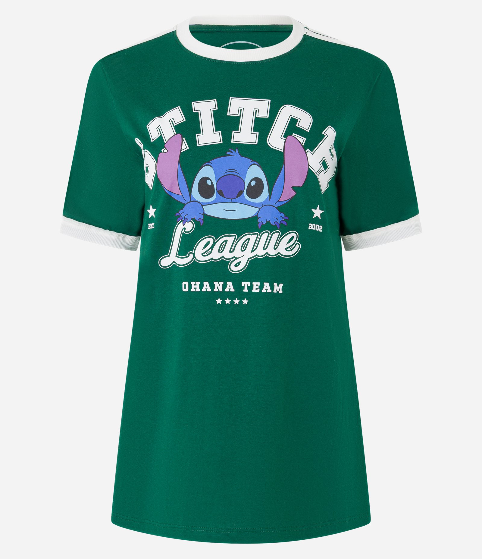Camiseta T-shirt em Algodão com Estampa Stitch League Verde 4