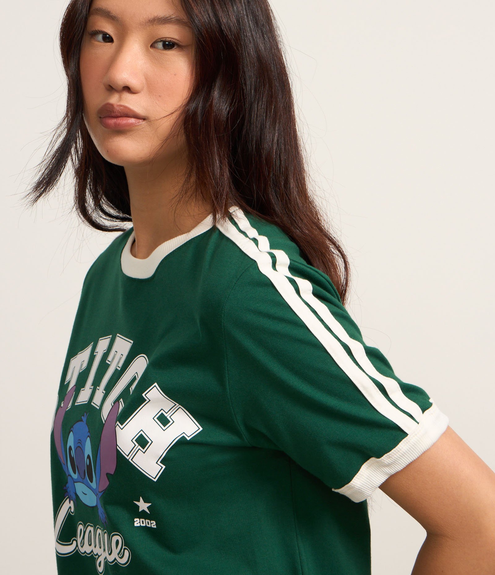 Camiseta T-shirt em Algodão com Estampa Stitch League Verde 3