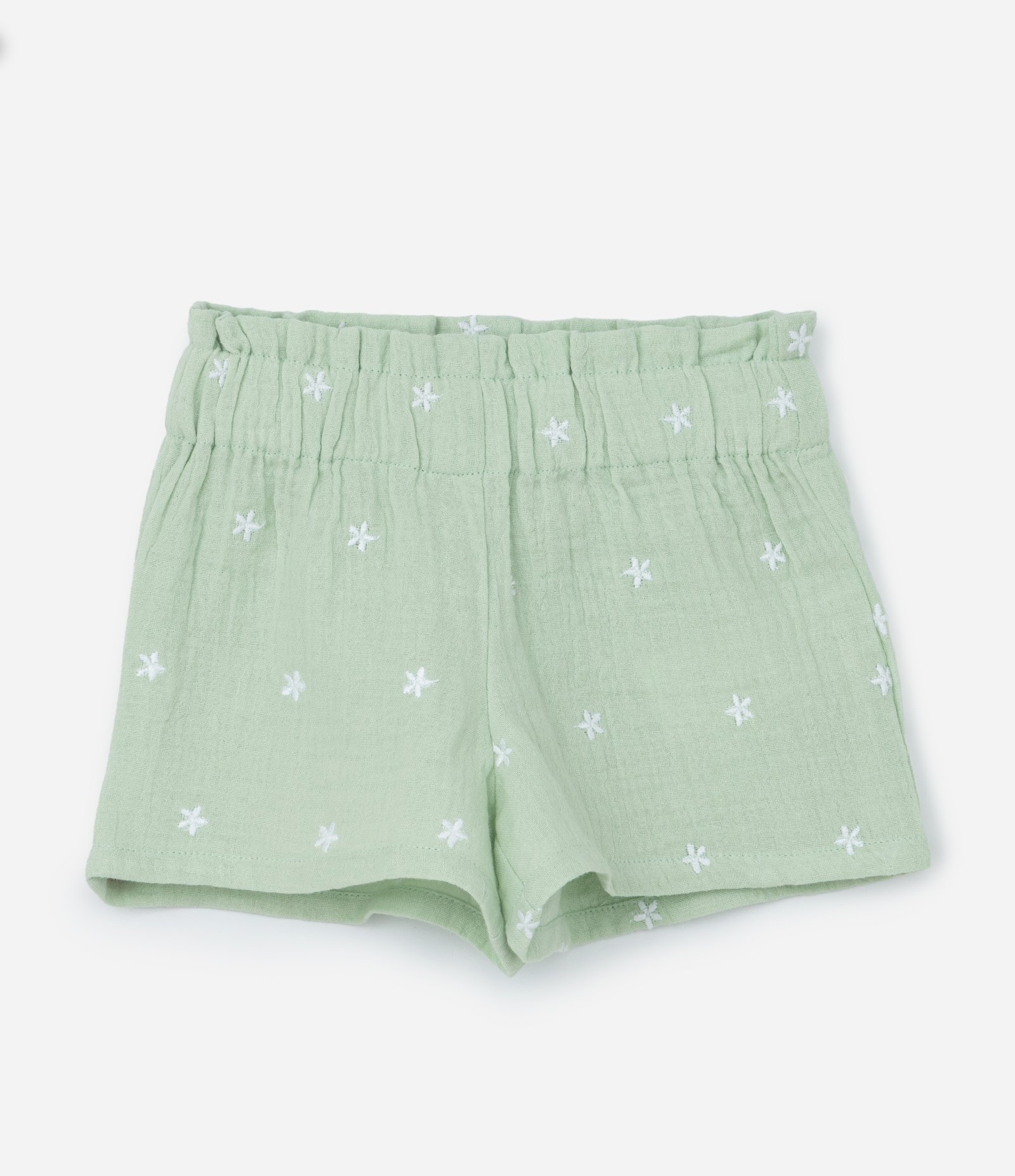 Conjunto Infantil em Tricoline com Bordado Floral - Tam 3 a 18 Meses Verde 5