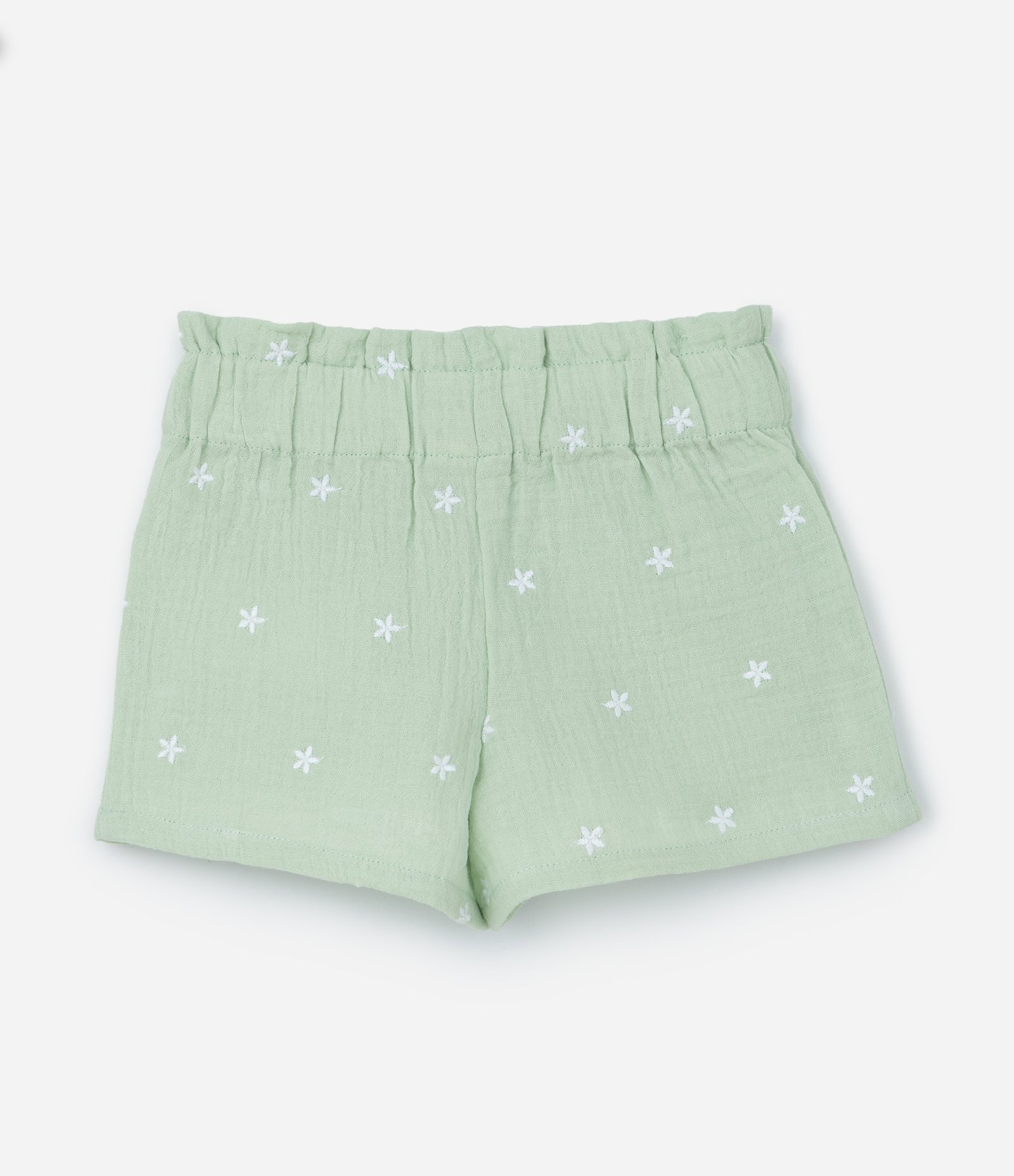 Conjunto Infantil em Tricoline com Bordado Floral - Tam 3 a 18 Meses Verde 6