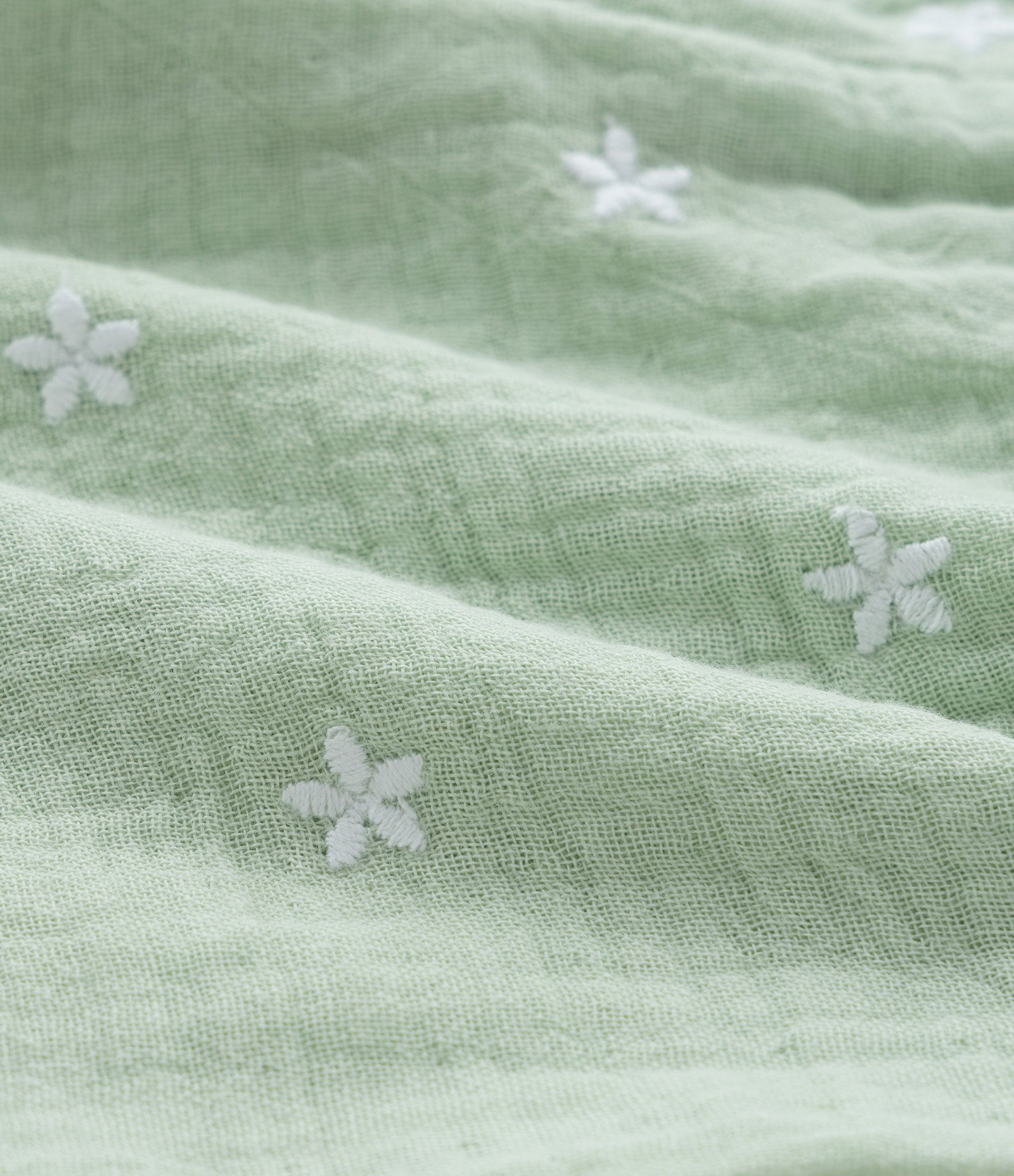 Conjunto Infantil em Tricoline com Bordado Floral - Tam 3 a 18 Meses Verde 7