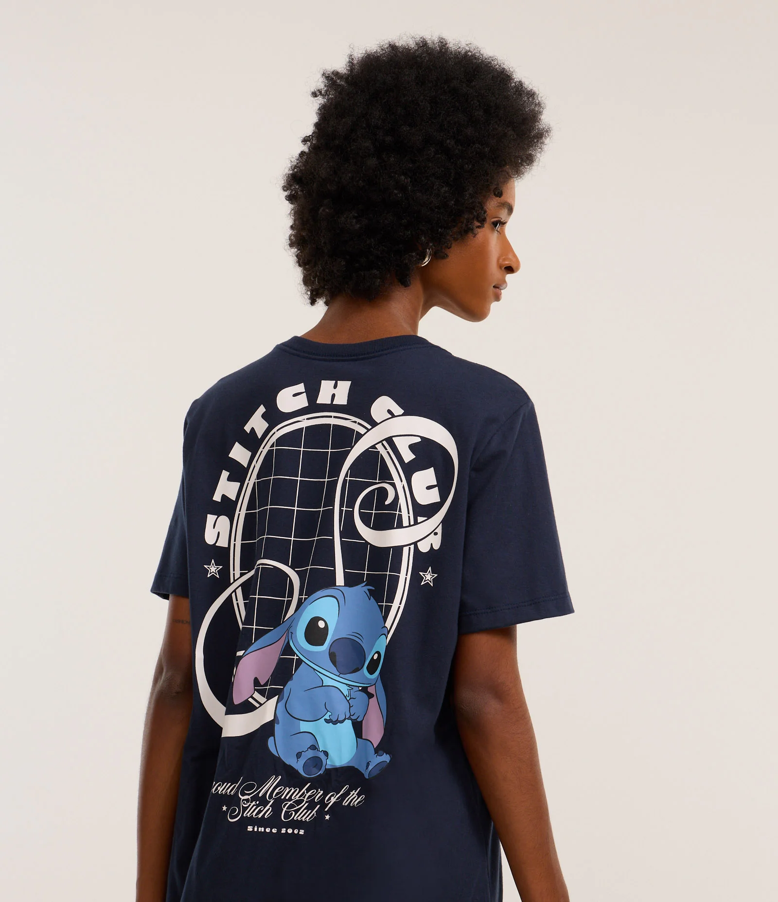 Camiseta em Algodão com Estampa Frente e Costas do Stitch Azul 1