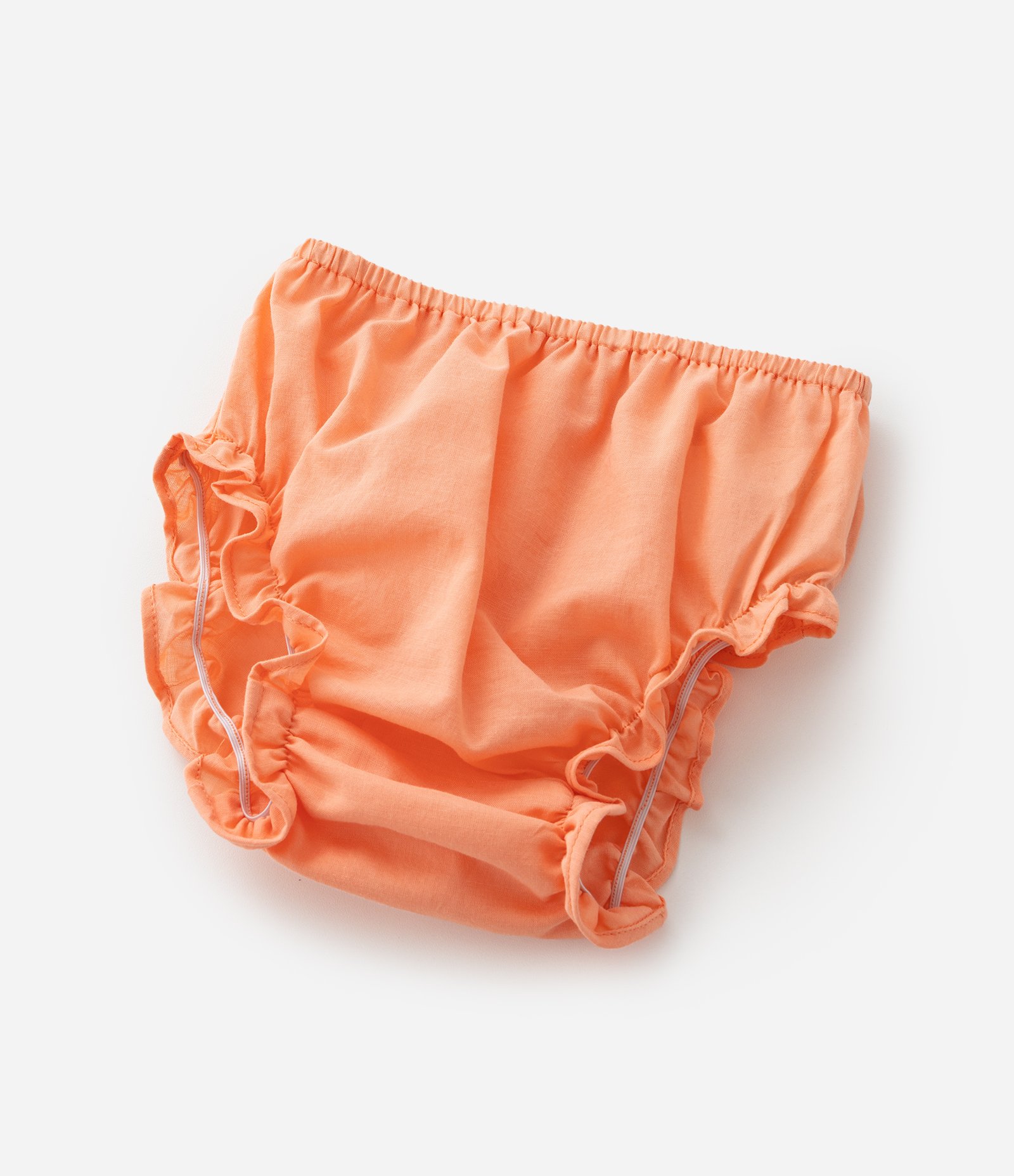 Vestido Infantil em Tricoline com Estampa Floral e Calcinha - Tam 3 a 18 Meses Laranja 4