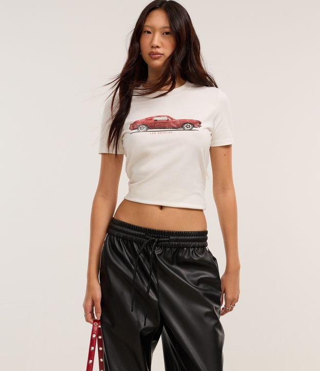 Blusa T-shirt em Algodão com Estampa Carros Los Angeles