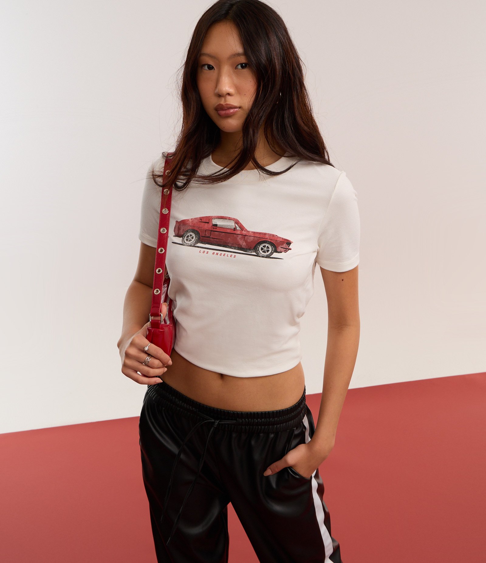 Blusa T-shirt em Algodão com Estampa Carros Los Angeles Branco 4