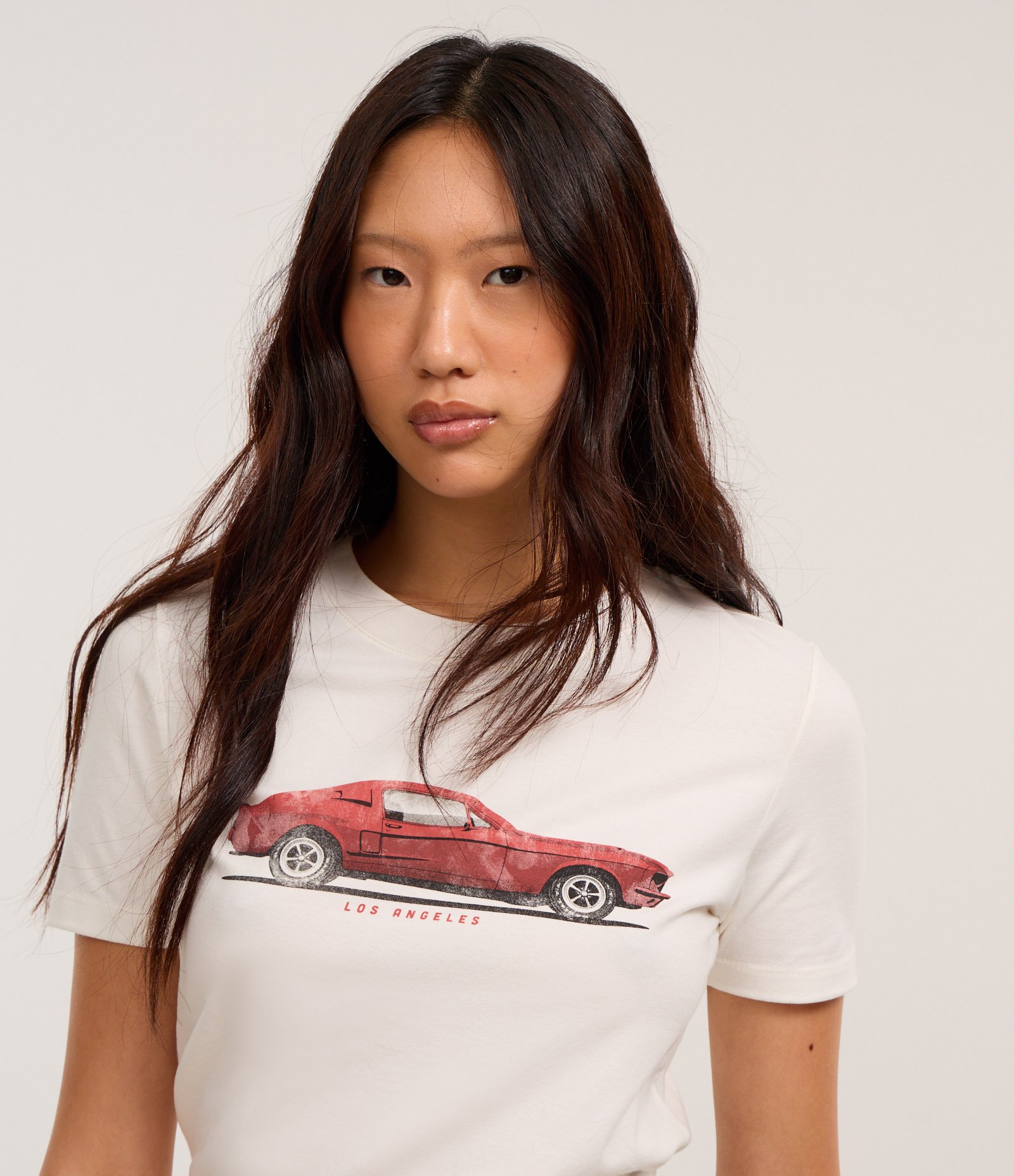Blusa T-shirt em Algodão com Estampa Carros Los Angeles Branco 3