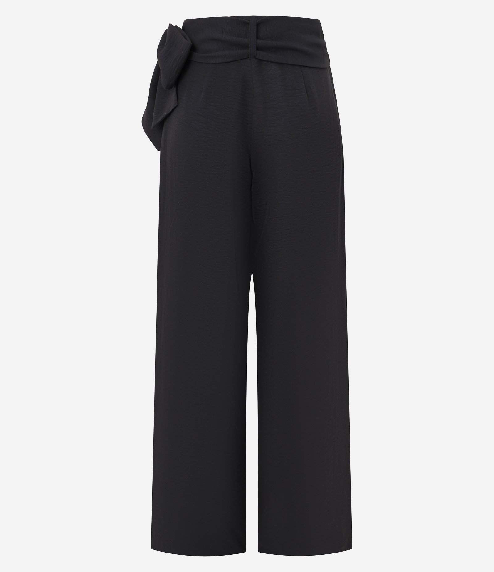 Calça Pantalona Alfaiataria com Sobreposição e Amarração Lateral Preto 6