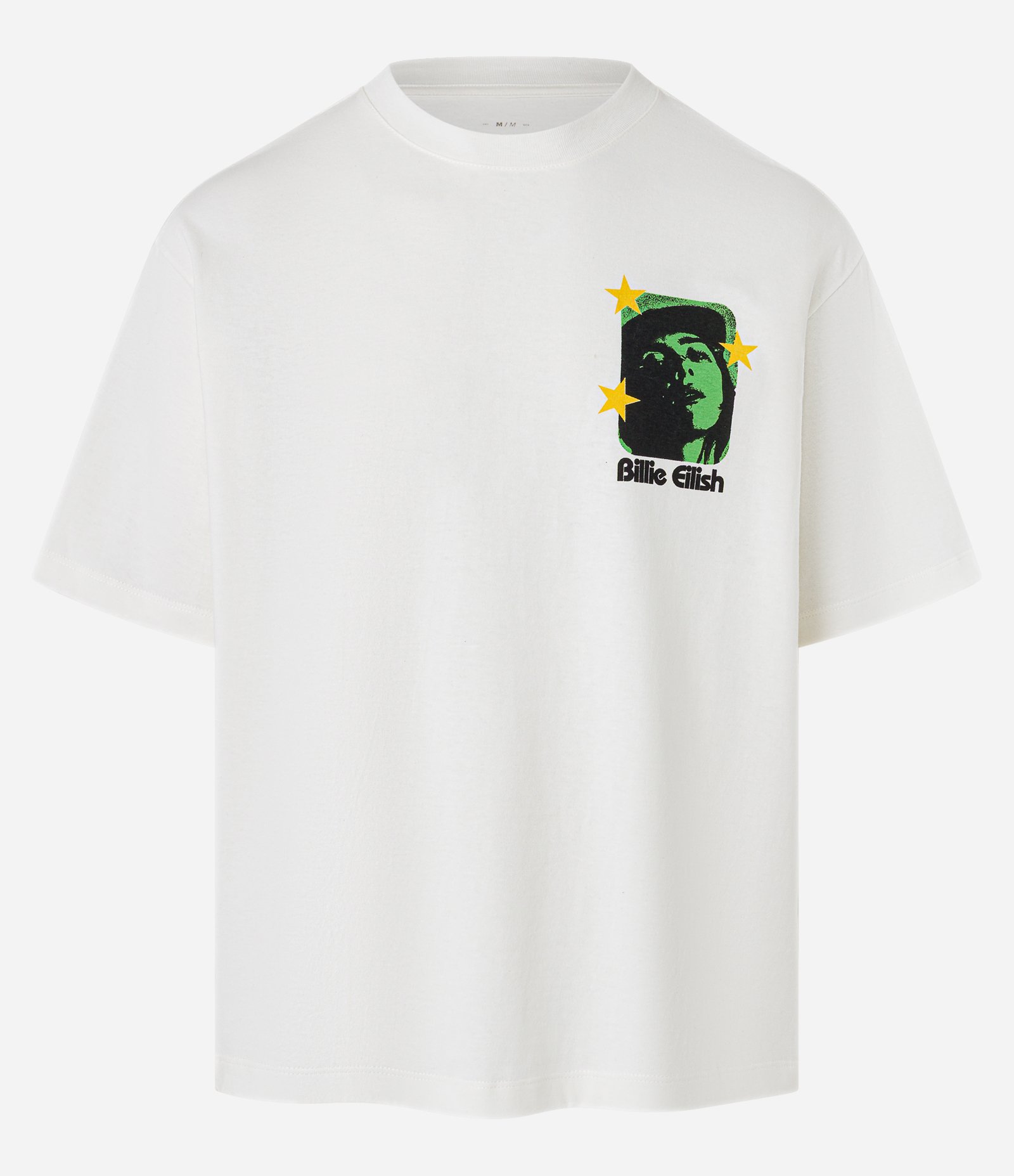 Camiseta Boxy em Malhão com Estampa Billie Eilish Off White 7