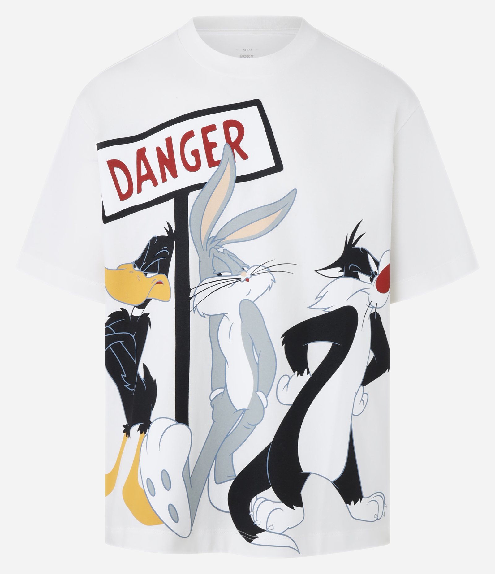 Camiseta Boxy em Algodão com Estampa Looney Tunes Branco 5