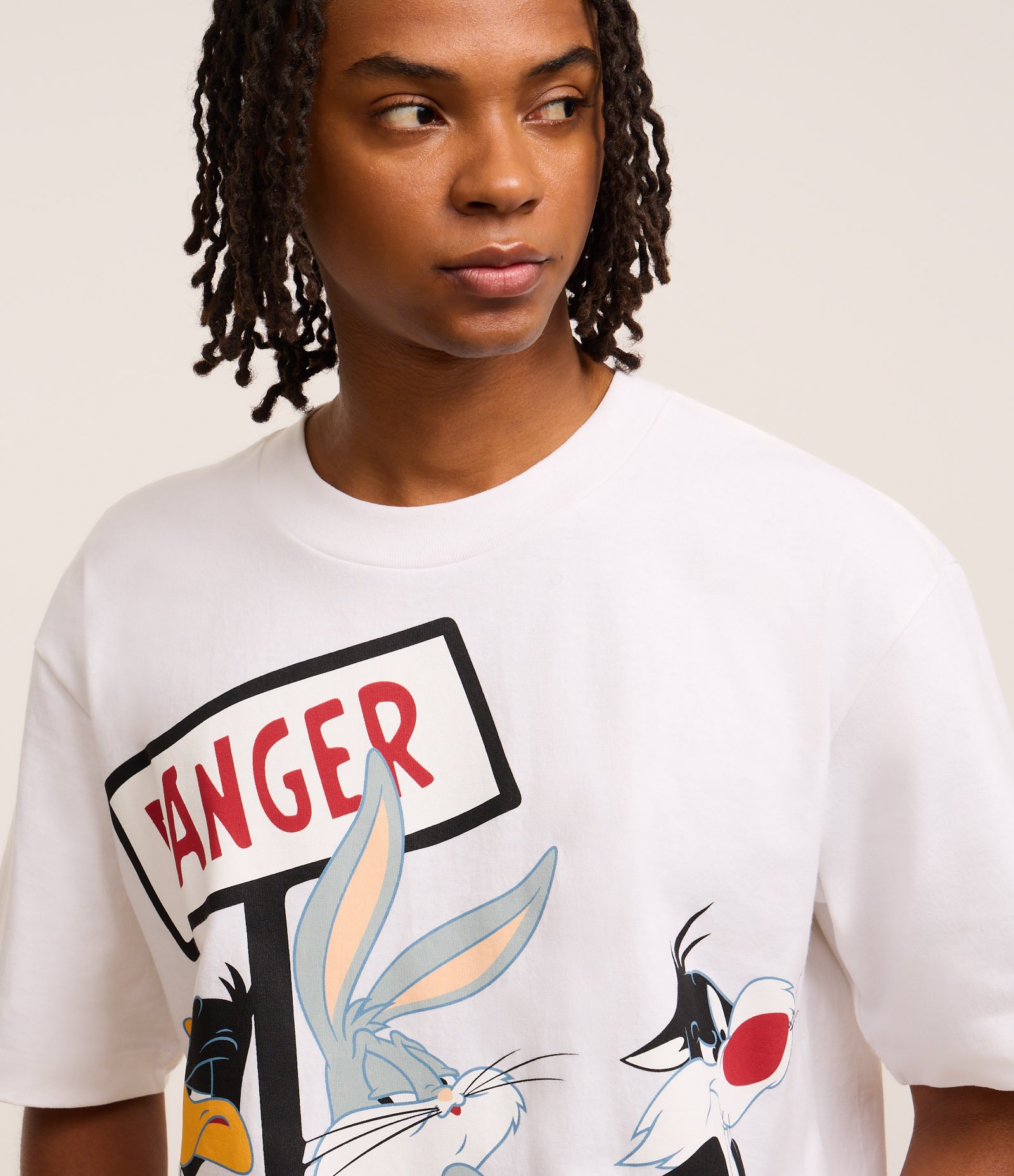 Camiseta Boxy em Algodão com Estampa Looney Tunes Branco 4