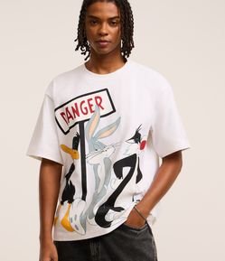 Camiseta Boxy em Algodão com Estampa Looney Tunes