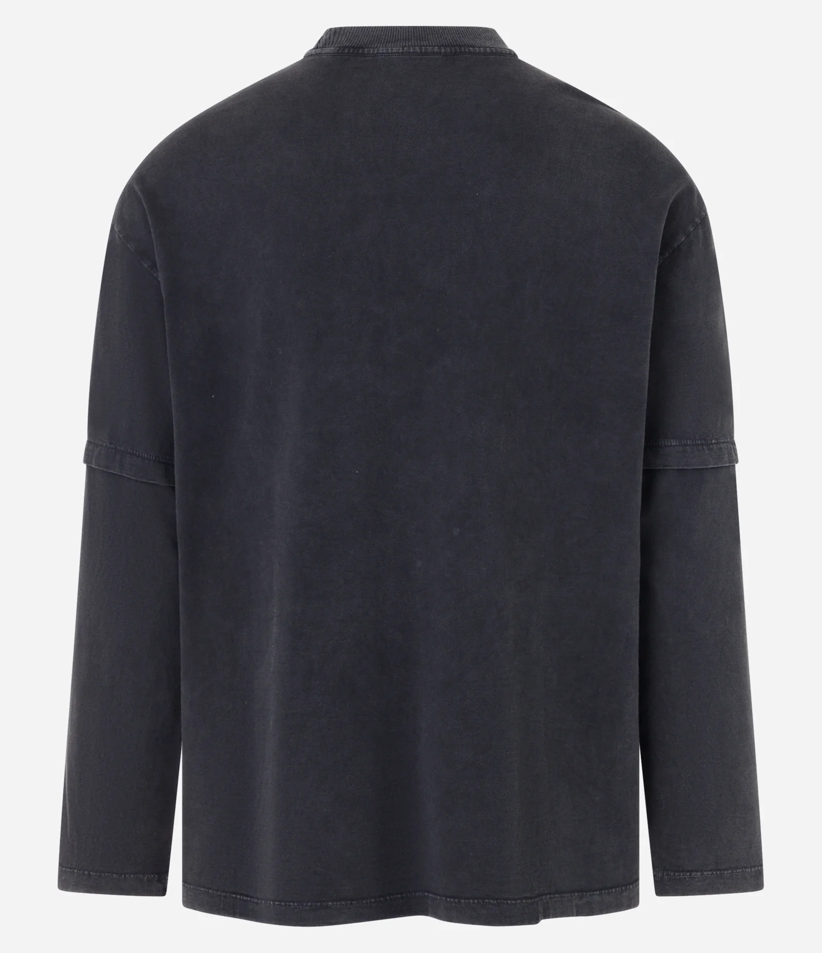 Camiseta Relaxed em Algodão com Manga Sobreposta e Estampa de Lobos Hunter Preto 2