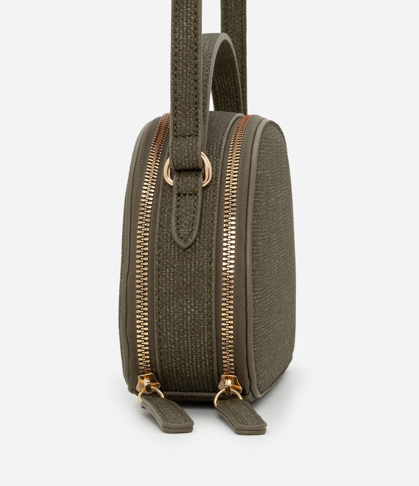 Bolsa Arredondada Transversal com Fechamento por Zíper Verde 2