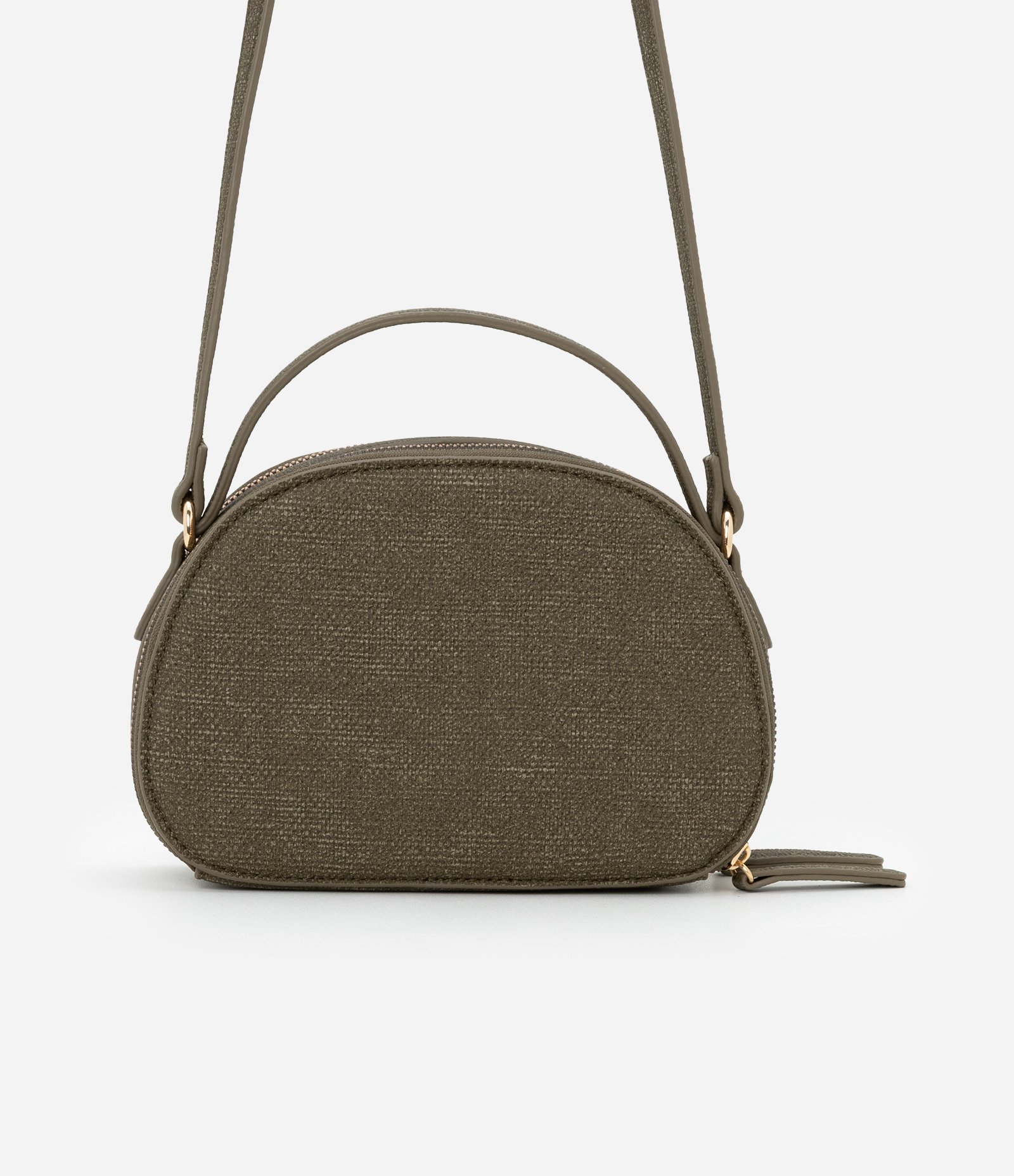 Bolsa Arredondada Transversal com Fechamento por Zíper Verde 3