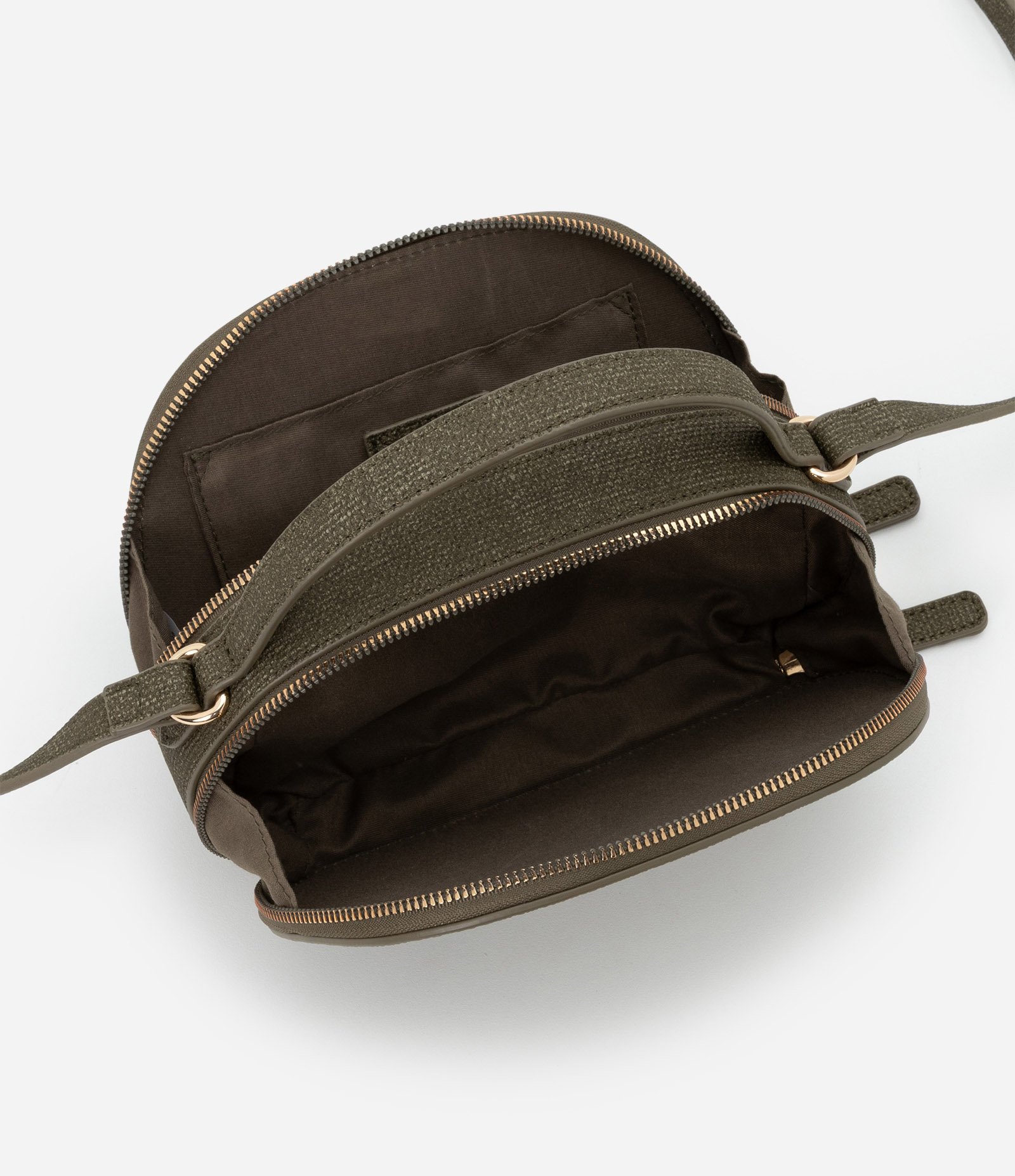 Bolsa Arredondada Transversal com Fechamento por Zíper Verde 5