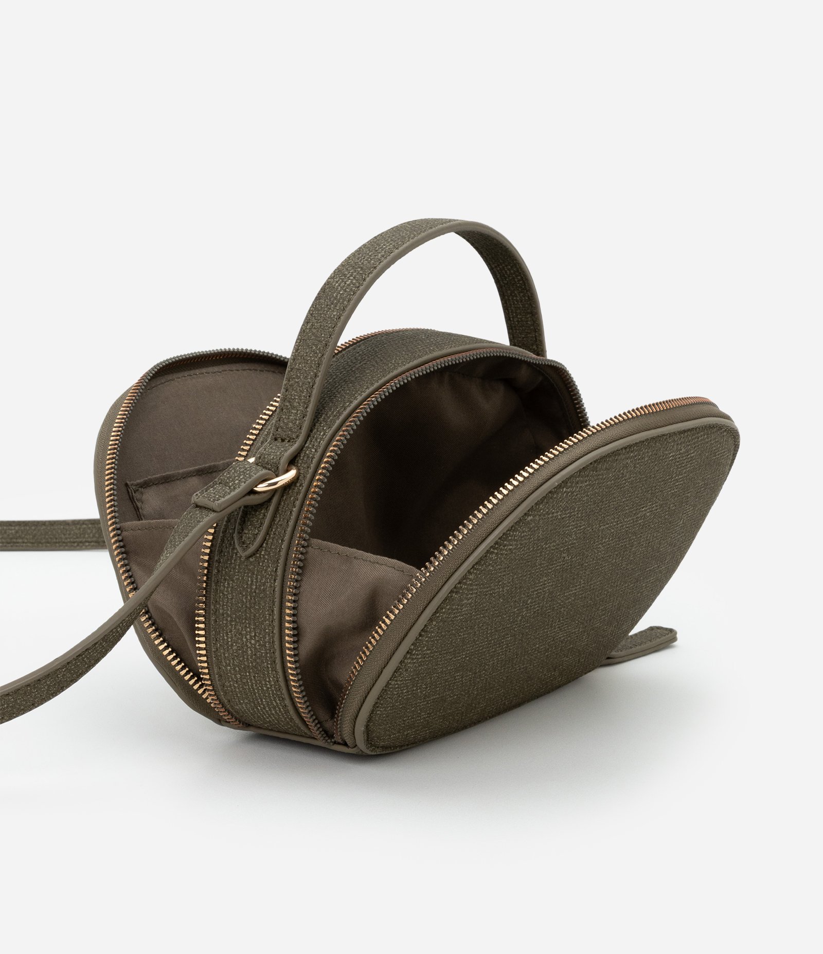 Bolsa Arredondada Transversal com Fechamento por Zíper Verde 6