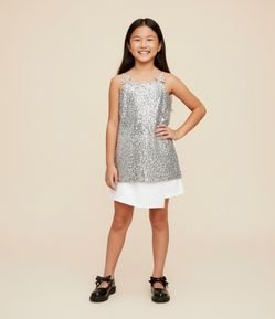 Vestido Infantil em Paetê  -Tam 5 a 14 Anos